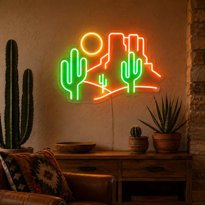 Desert Cactus Landscape LED Neon Sign - Shineneon