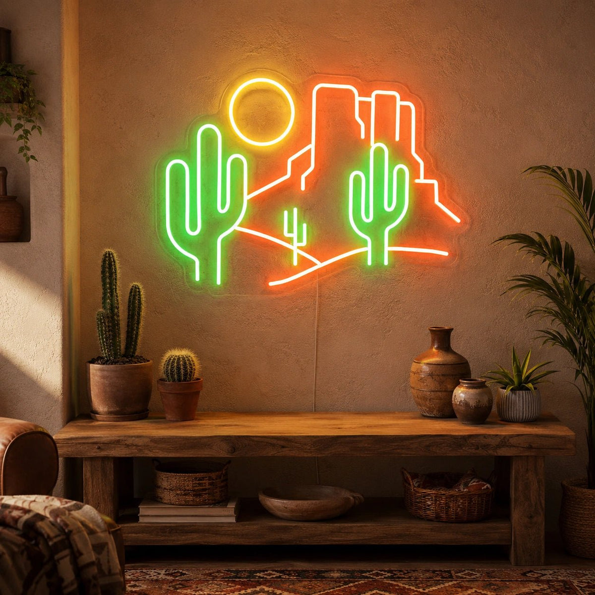 Desert Cactus Landscape LED Neon Sign Man Cave Neon Sign - Shineneon