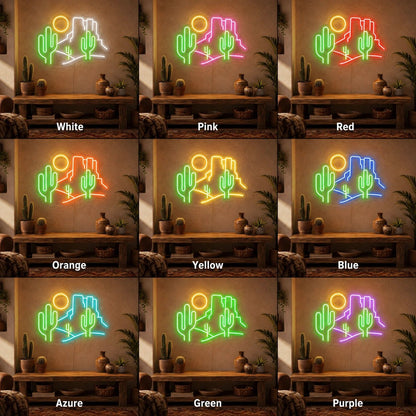 Desert Cactus Landscape LED Neon Sign Man Cave Neon Sign - Shineneon