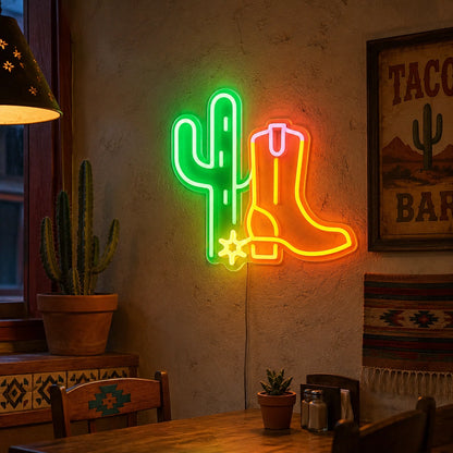 Desert Cactus Neon Sign LED Neon Sign real lifestyle scene
