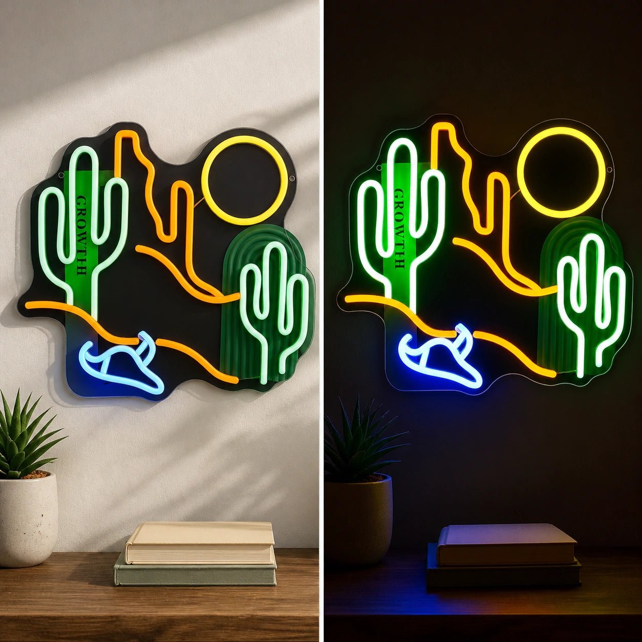 Desert Cactus Plants Vintage LED Neon Sign - Shineneon
