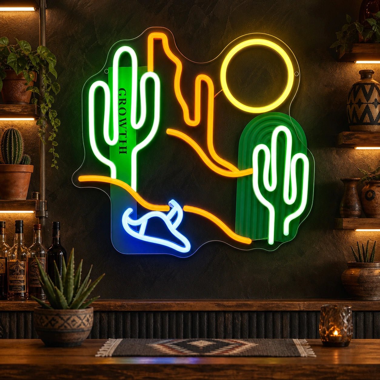 Desert Cactus Plants Vintage LED Neon Sign - Shineneon