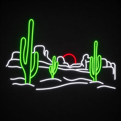 Desert Cactus Scenery Vintage LED Neon Sign - Shineneon