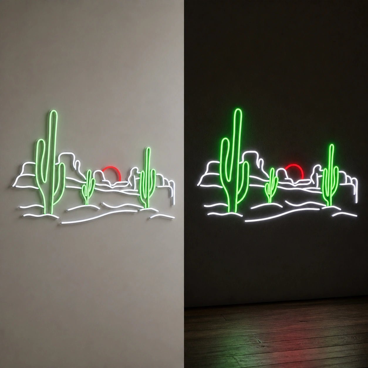 Desert Cactus Scenery Vintage LED Neon Sign - Shineneon