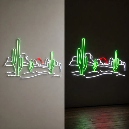 Desert Cactus Scenery Vintage LED Neon Sign - Shineneon