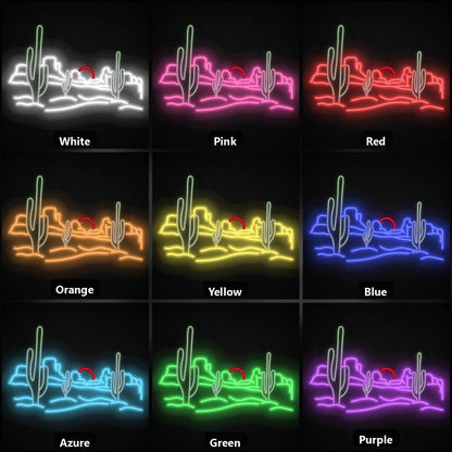 Desert Cactus Scenery Vintage LED Neon Sign - Shineneon