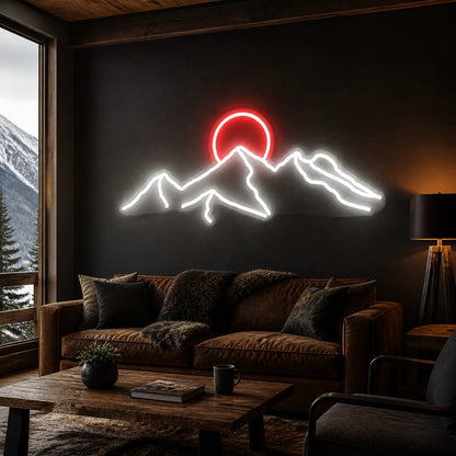 Desert Mountain Sunset Vintage LED Neon Sign real lifestyle scene