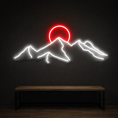 Desert Mountain Sunset Vintage LED Neon Sign size image