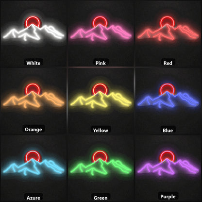 Desert Mountain Sunset Vintage LED Neon Sign color grid