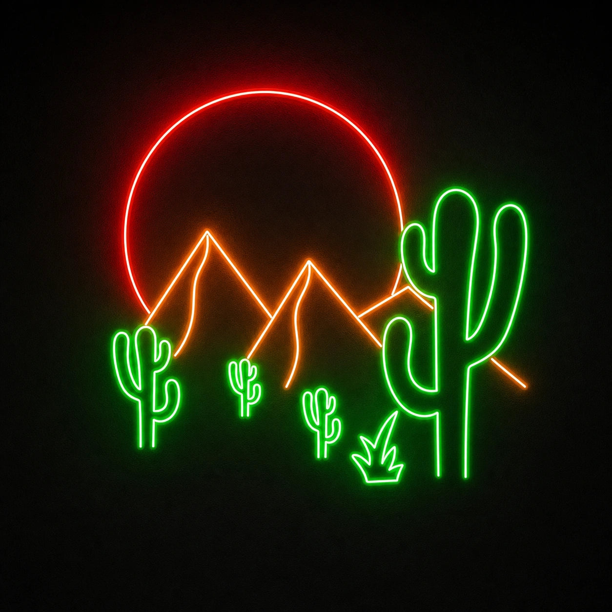 Desert Mountains Sun And Cactus LED Neon Sign Home Garage Wall Decoration main product image