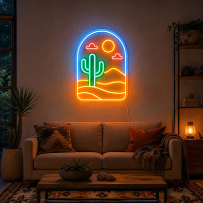 Desert Sun Cactus LED Neon Sign - Shineneon