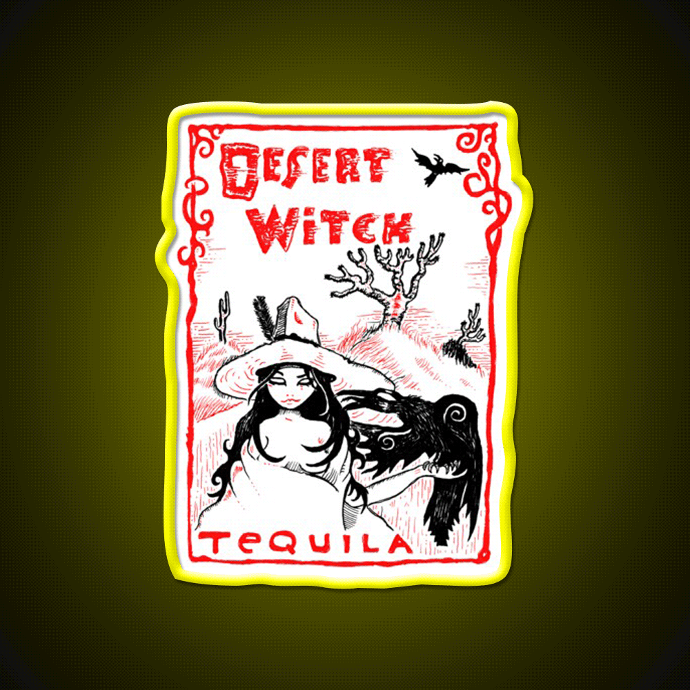 Desert Witch Tequila Party Drink Tequila Led Neon Sign Rgb Color - Custom LED neon sign front view