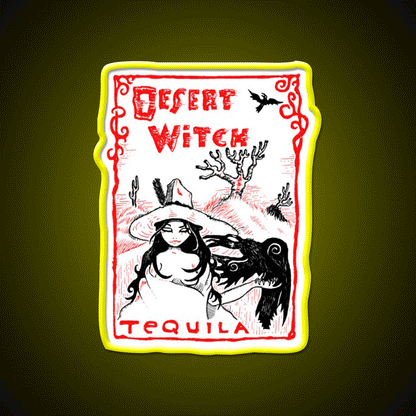 Desert Witch Tequila Party Drink Tequila Led Neon Sign Rgb Color - Custom LED neon sign front view
