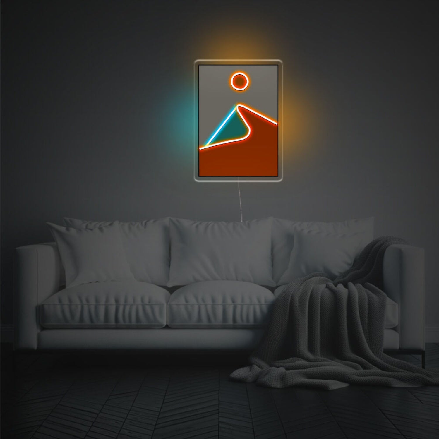 Desert With Sun Led Neon Acrylic Artwork | Shineneon