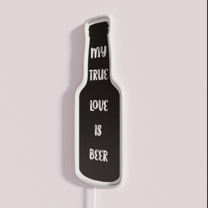 Design My True Love Is Beer Best Gifts For Beer Lover Rgb Led Neon Sign - Shineneon