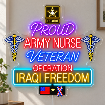 Custom U.S. Marine Corps Combat Veteran LED Neon Sign