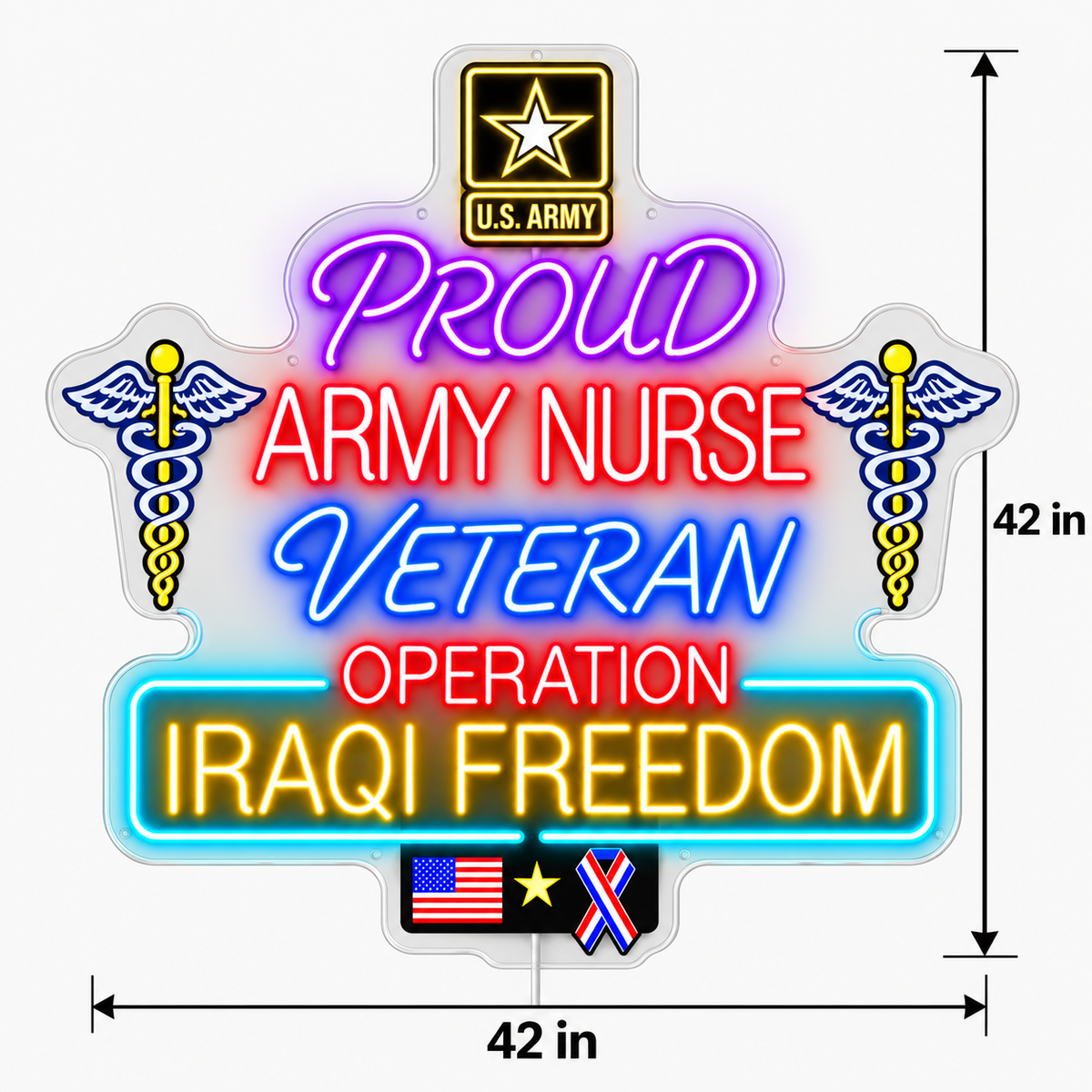 Custom U.S. Marine Corps Combat Veteran LED Neon Sign