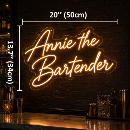 Annie the Bartender Custom LED Neon Sign