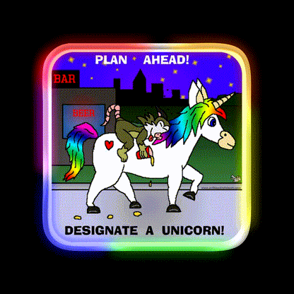 Designate A Unicorn Man Cave Bar Led Neon Sign
