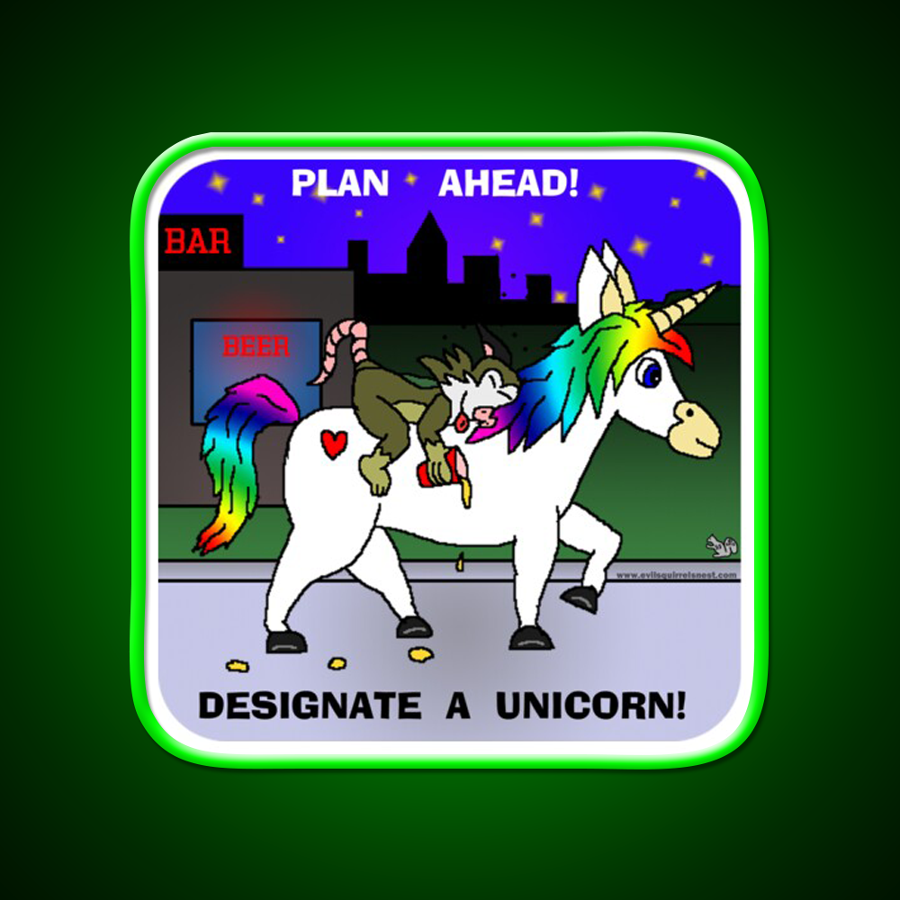 Designate A Unicorn Man Cave Bar Led Neon Sign