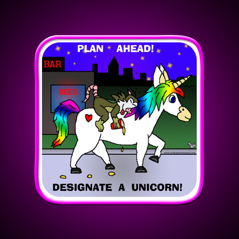 Designate A Unicorn Man Cave Bar Led Neon Sign