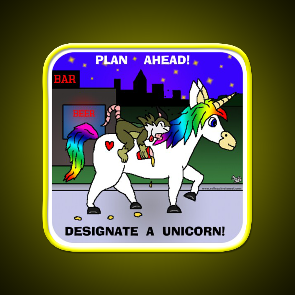 Designate A Unicorn Man Cave Bar Led Neon Sign