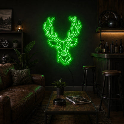 Detailed Buck Head LED Neon Sign high-converting product image