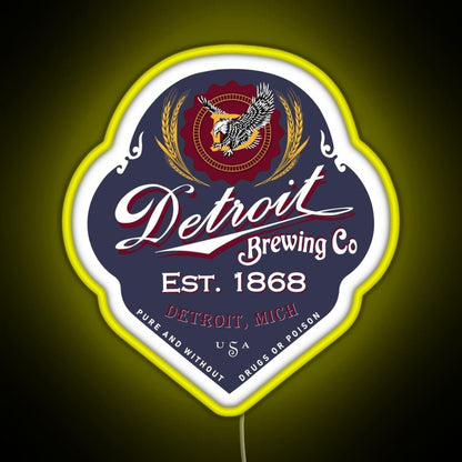 Detroit Brewing Company Rgb Led Neon Sign Pop Wall Art - Shineneon