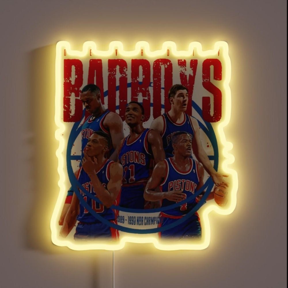 Detroit Pistons Bad Boys Rgb Led Neon Sign - Shineneon