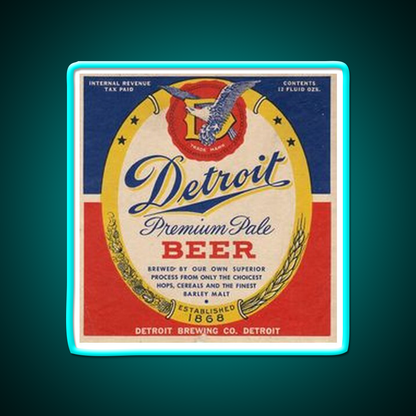 Detroit Premium Pale Beer Bar Decor Led Neon Sign Rgb Color - Size and dimension reference