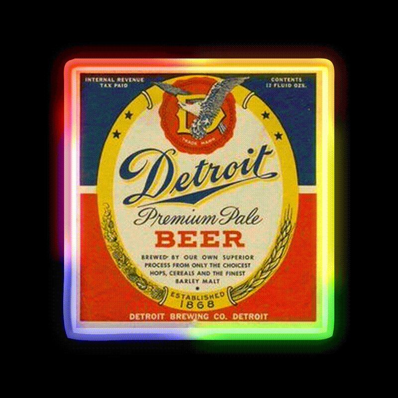 Detroit Premium Pale Beer Bar Decor Led Neon Sign Rgb Color - LED neon sign close-up detail