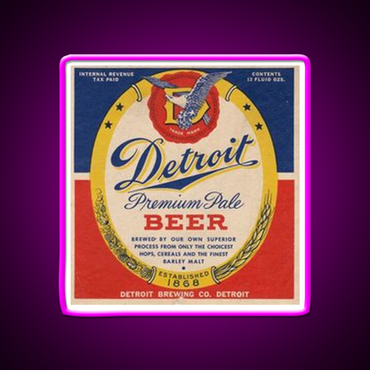 Detroit Premium Pale Beer Bar Decor Led Neon Sign Rgb Color