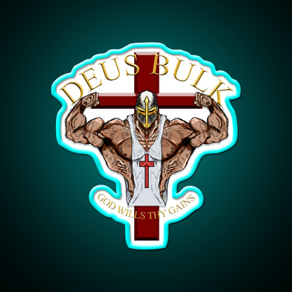 Deus Bulk God Wills Thy Gains Gym Fitness Led Neon Sign Rgb Color