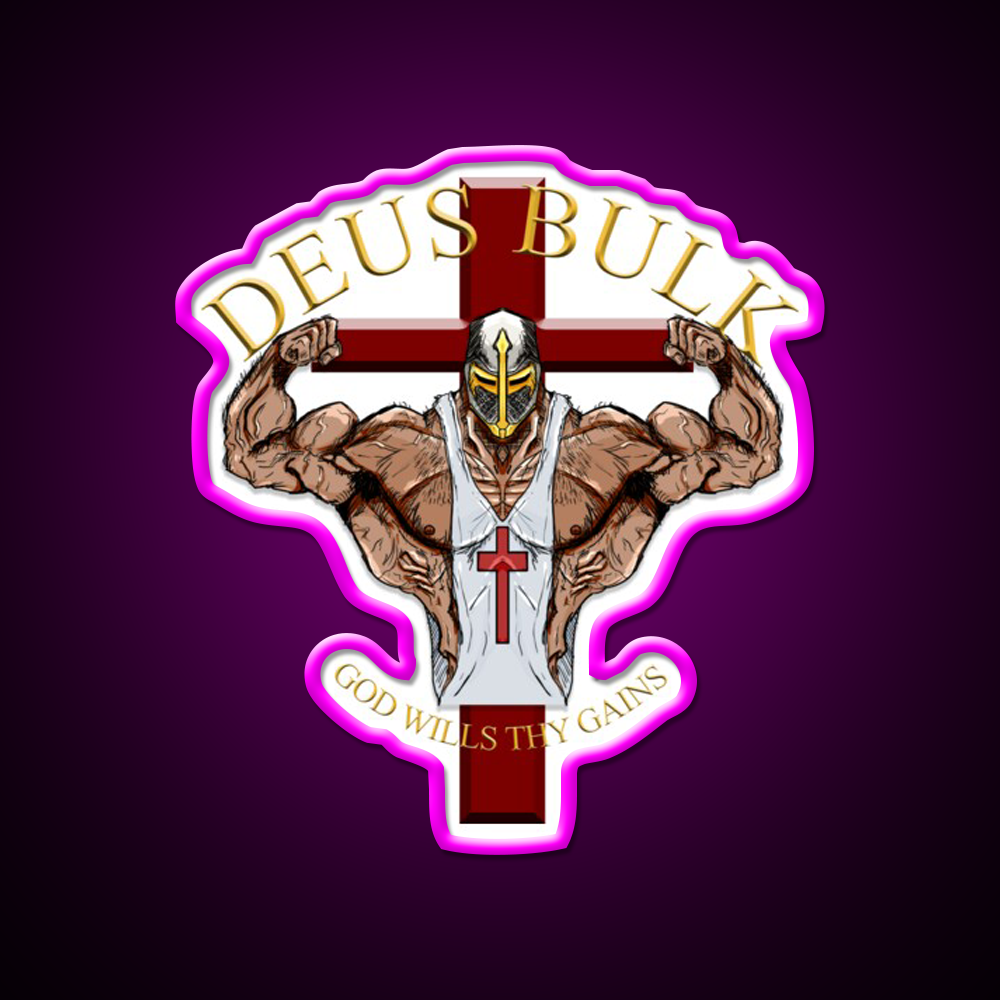 Deus Bulk God Wills Thy Gains Gym Fitness Led Neon Sign Rgb Color