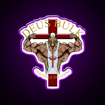 Deus Bulk God Wills Thy Gains Gym Fitness Led Neon Sign Rgb Color