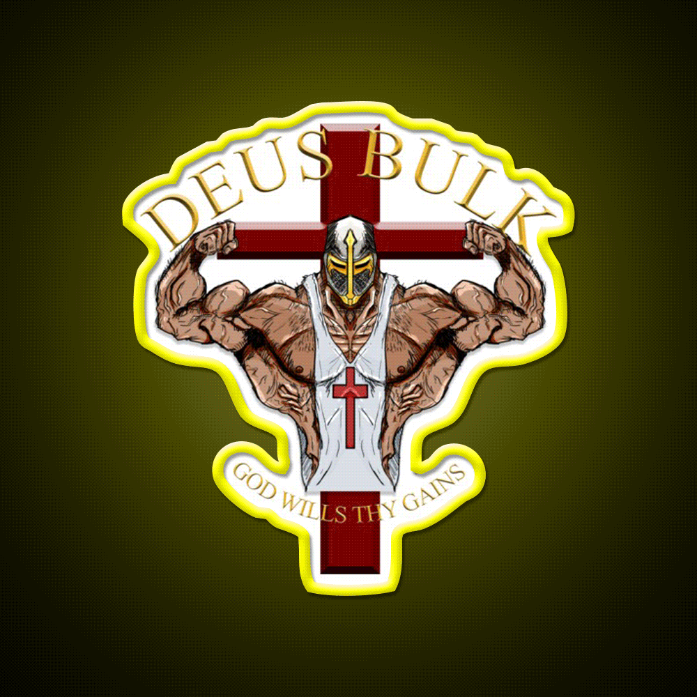 Deus Bulk God Wills Thy Gains Gym Fitness Led Neon Sign Rgb Color