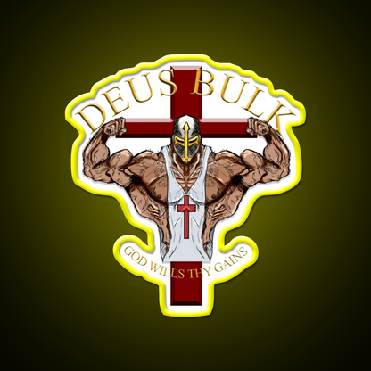 Deus Bulk God Wills Thy Gains Gym Fitness Led Neon Sign Rgb Color