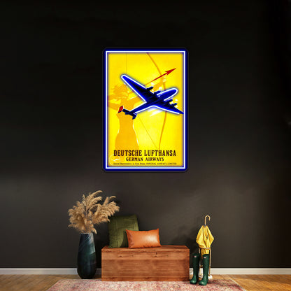 Deutsche Lufthansa German Airway Advertising Print Wall Artwork Neon Signs