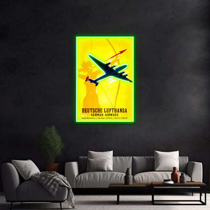 Deutsche Lufthansa German Airway Advertising Print Wall Artwork Neon Signs