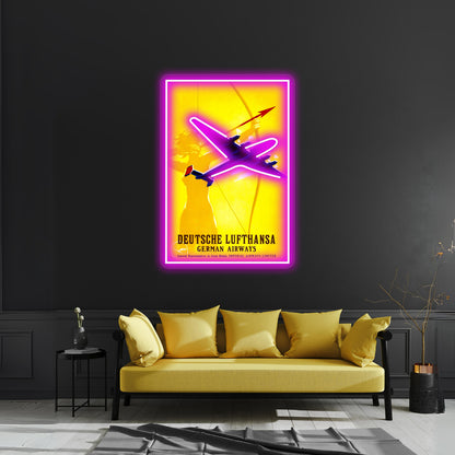 Deutsche Lufthansa German Airway Advertising Print Wall Artwork Neon Signs