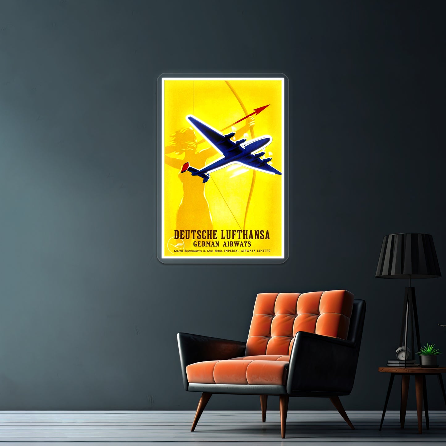 Deutsche Lufthansa German Airway Advertising Print Wall Artwork Neon Signs