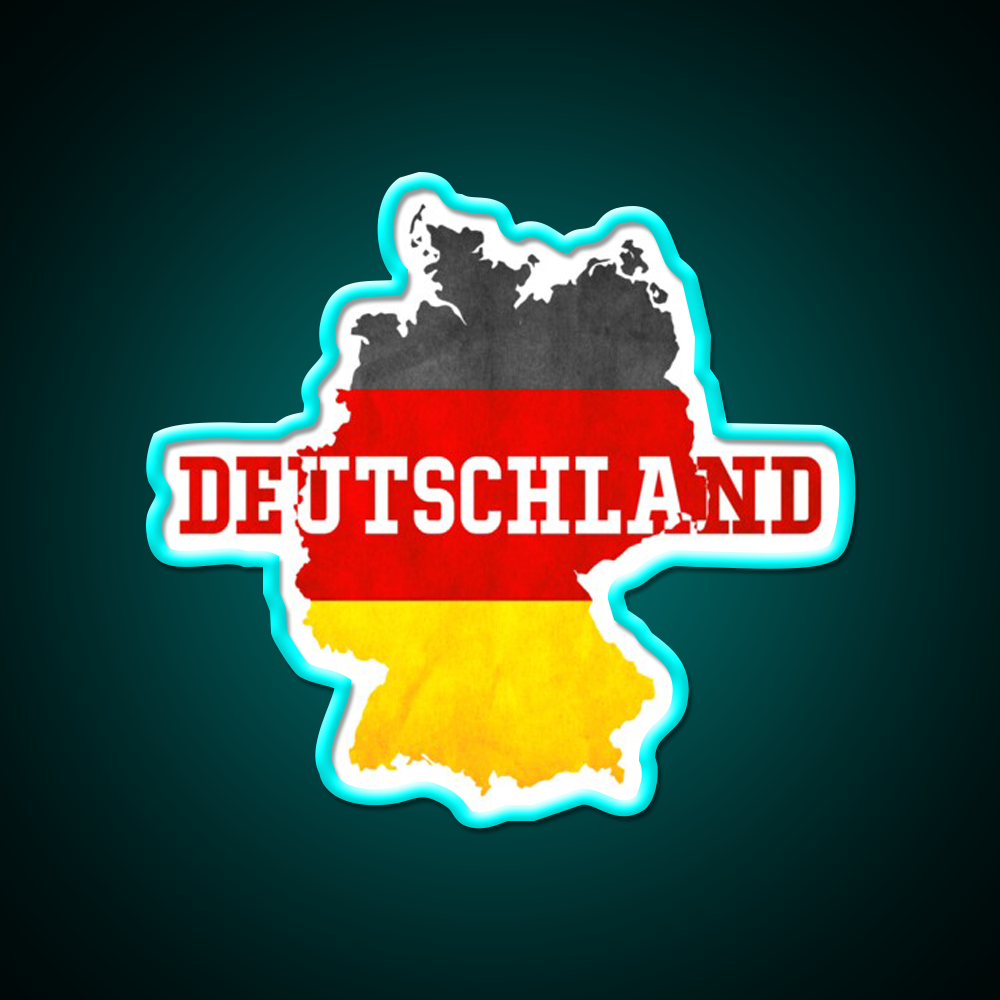 Deutschland Country With Germany Flag Beer Bar Decor Led Neon Sign Rgb Color - Size and dimension reference