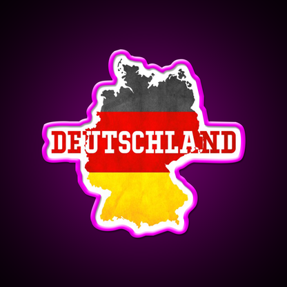 Deutschland Country With Germany Flag Beer Bar Decor Led Neon Sign Rgb Color - Neon sign mounted on wall in room
