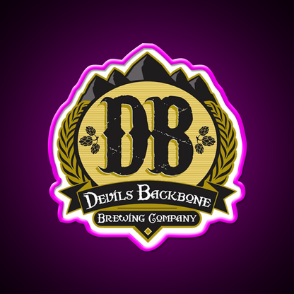 Devils Backbone Beer Bar Decor Led Neon Sign Rgb Color - Neon sign mounted on wall in room