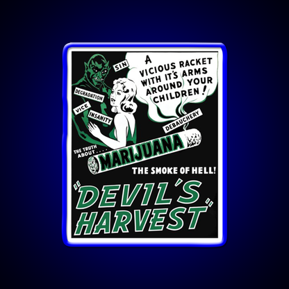 Devils Harvest Hemp Inspired Green Leaf Led Neon Sign Rgb Color - LED neon sign view 5
