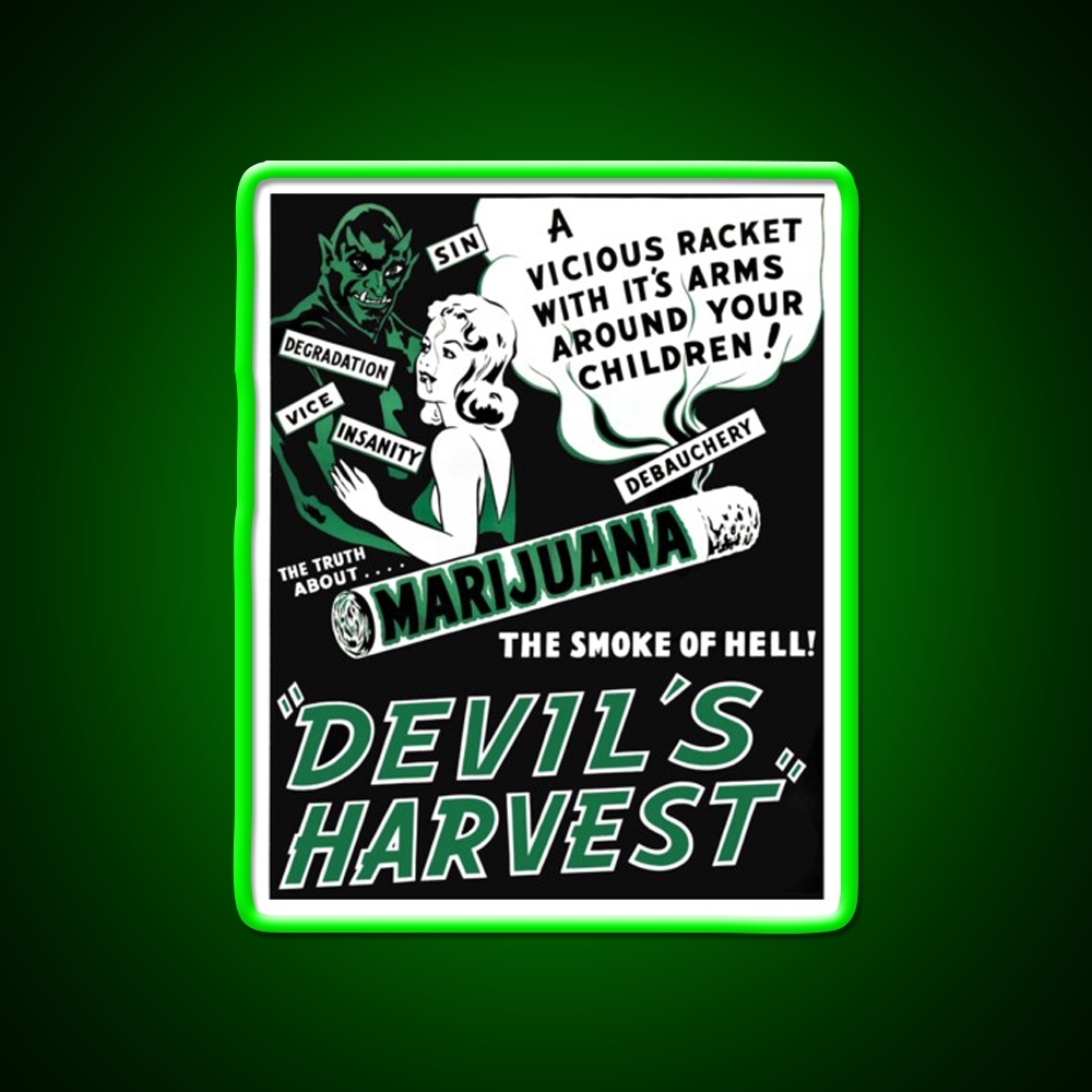 Devils Harvest Hemp Inspired Green Leaf Led Neon Sign Rgb Color - LED neon sign view 8