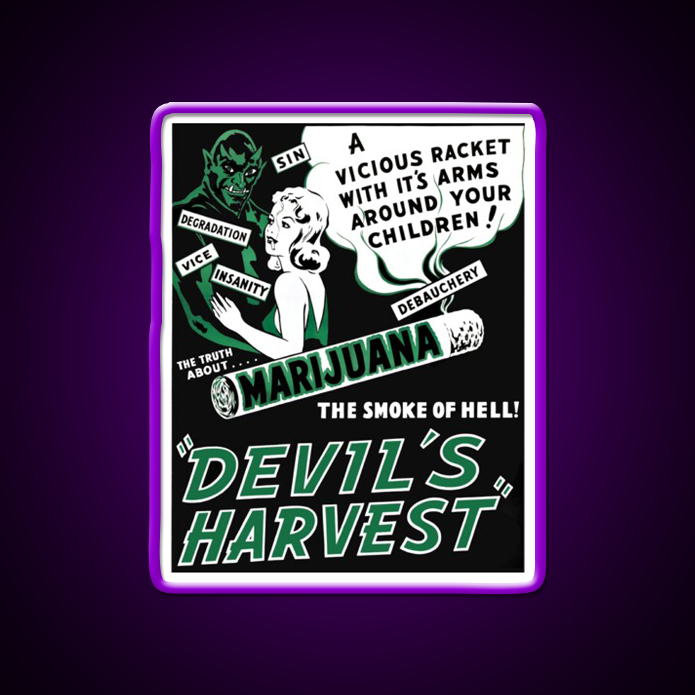 Devils Harvest Hemp Inspired Green Leaf Led Neon Sign Rgb Color - LED neon sign view 9