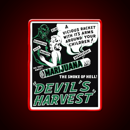 Devils Harvest Hemp Inspired Green Leaf Led Neon Sign Rgb Color - Shineneon
