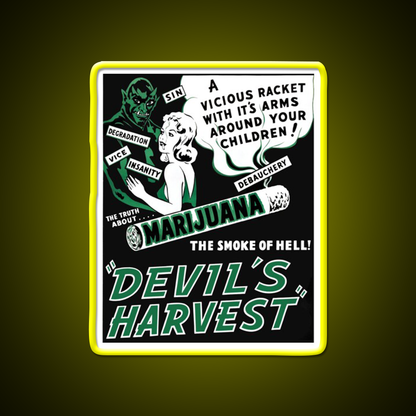 Devils Harvest Hemp Inspired Green Leaf Led Neon Sign Rgb Color - LED neon sign view 7