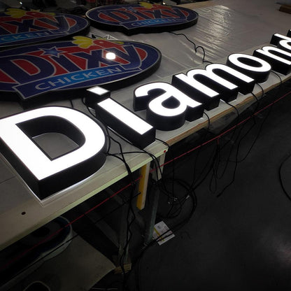 Diamond 3D Frontlit Letters Metal Led Sign